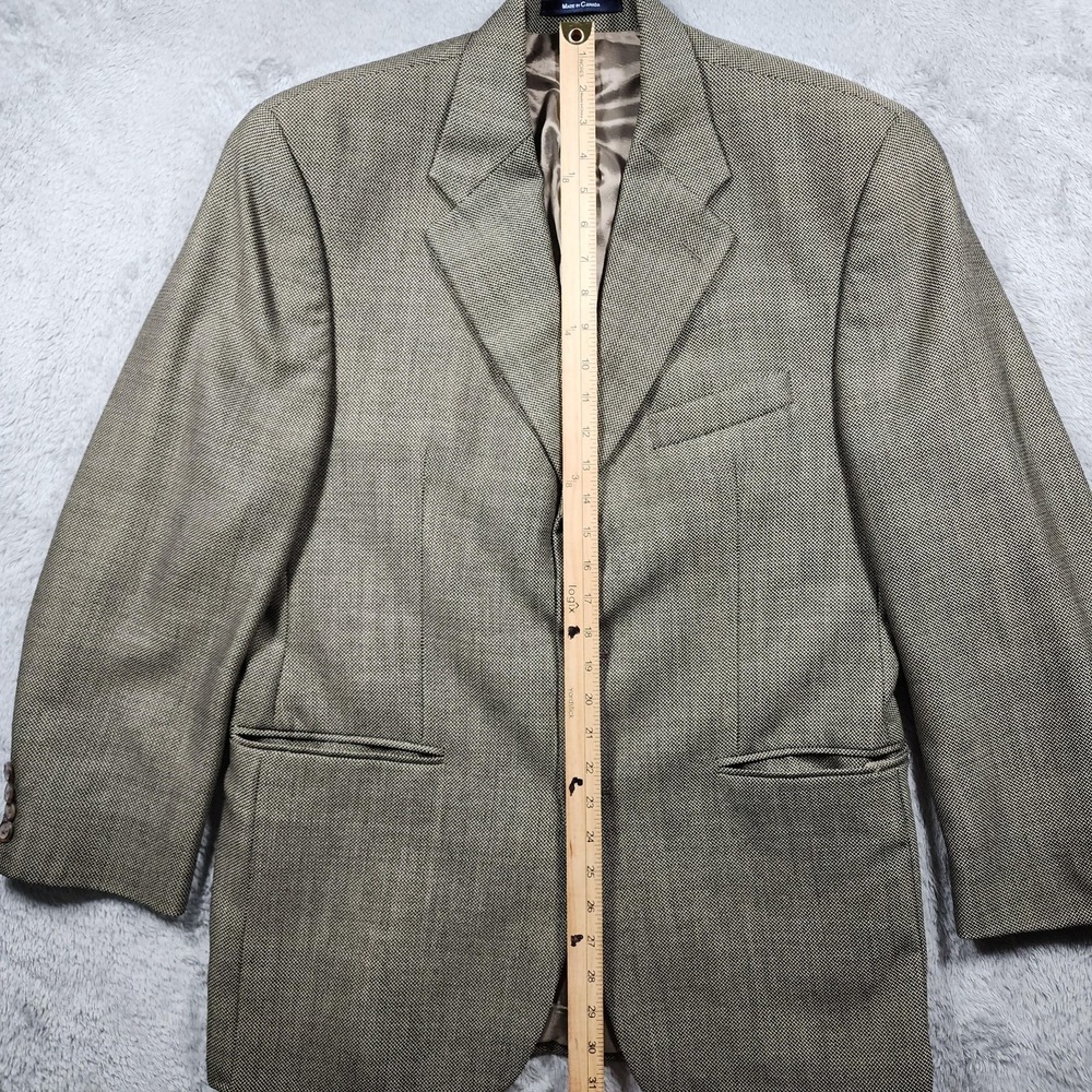 Ralph Lauren Blazer Mens 44R Brown Houndstooth Wool Tweed Sport Coat Canada - Picture 10 of 13